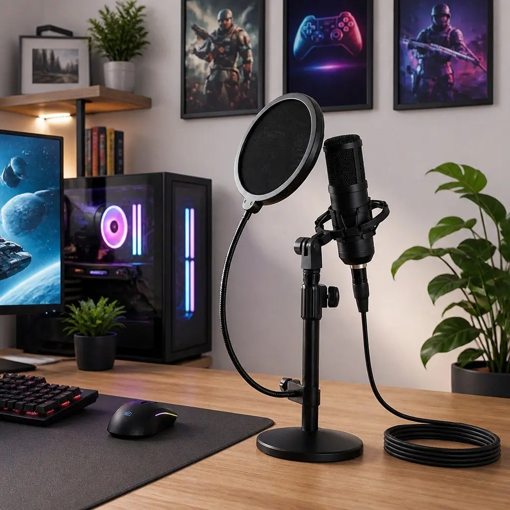 Desktop Microphone Stand with Flexibility