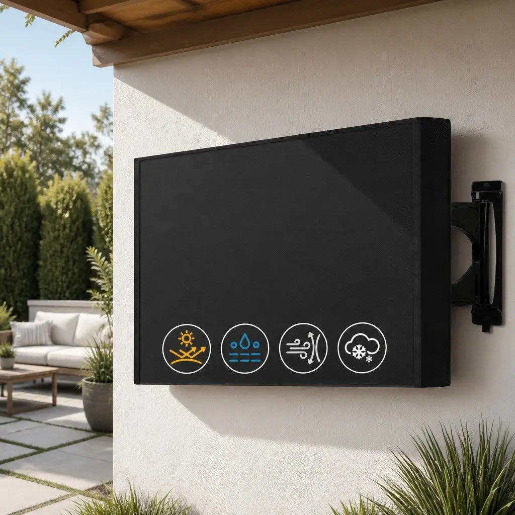 Black Outdoor TV Cover for 40-43 Inch Screens