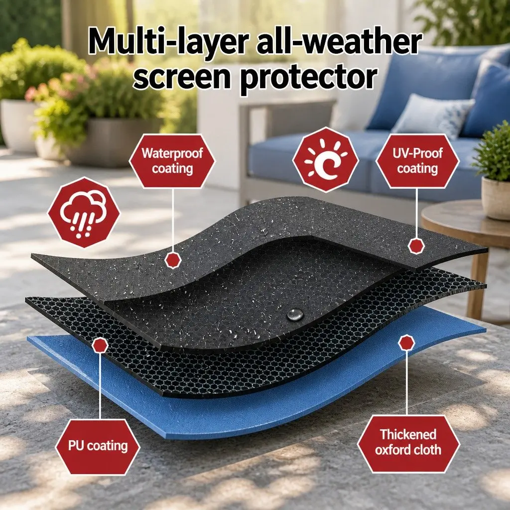 TV Cover Black 55-58 Inch Waterproof Outdoor Flat Television Protector