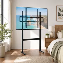 Compact and Functional Floor TV Stand for Larger Displays