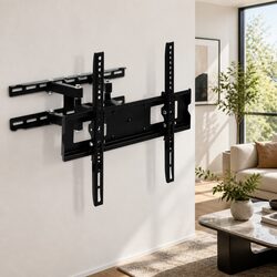 TV Wall Mount Bracket 23"-55" LED LCD Full Motion Dual Arm Tilt Swivel Black