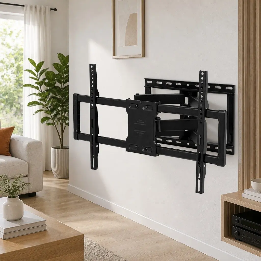 TV Wall Mount Bracket Black Full Motion Swivel Tilt Extendable 37 to 85 Inch