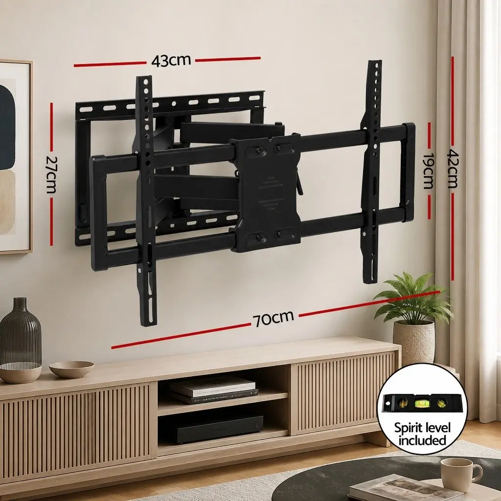 TV Wall Mount Bracket Black Full Motion Swivel Tilt Extendable 37 to 85 Inch