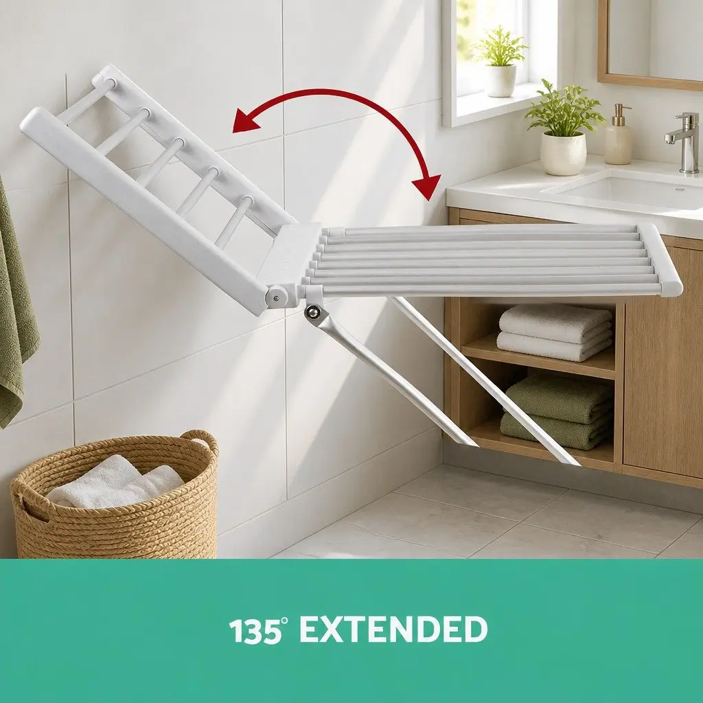Electric Heated Towel Rail Rack 18 Bars Freestanding Portable Clothes Dryer