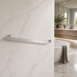 Wall Mounted Towel Rail Single 600mm Holder Bathroom Kitchen Rack Silver