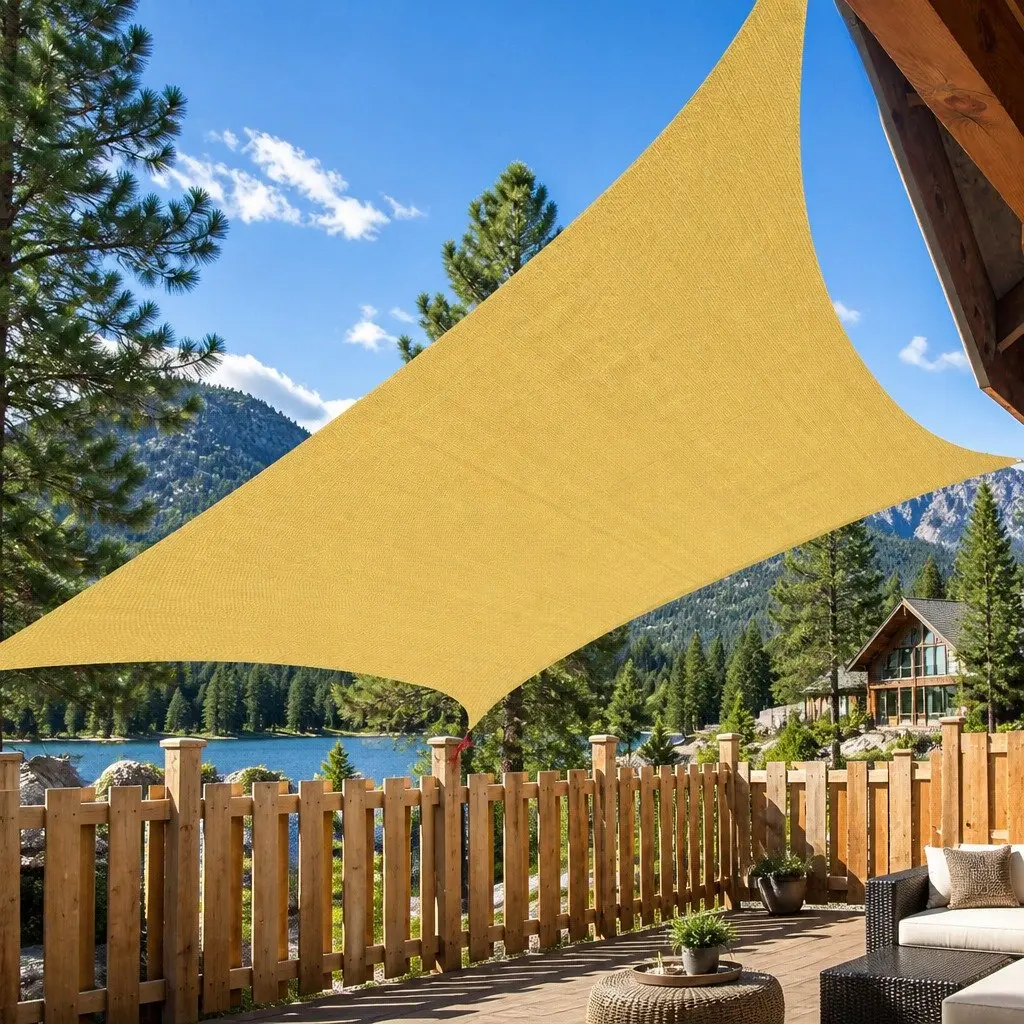 Rectangular Shade Sail Canopy Sand Charcoal UV Protection Breathable 3.6m x 3.6m 5m x 3m 5.4m x 5.4m Heavy Duty Outdoor Garden Patio