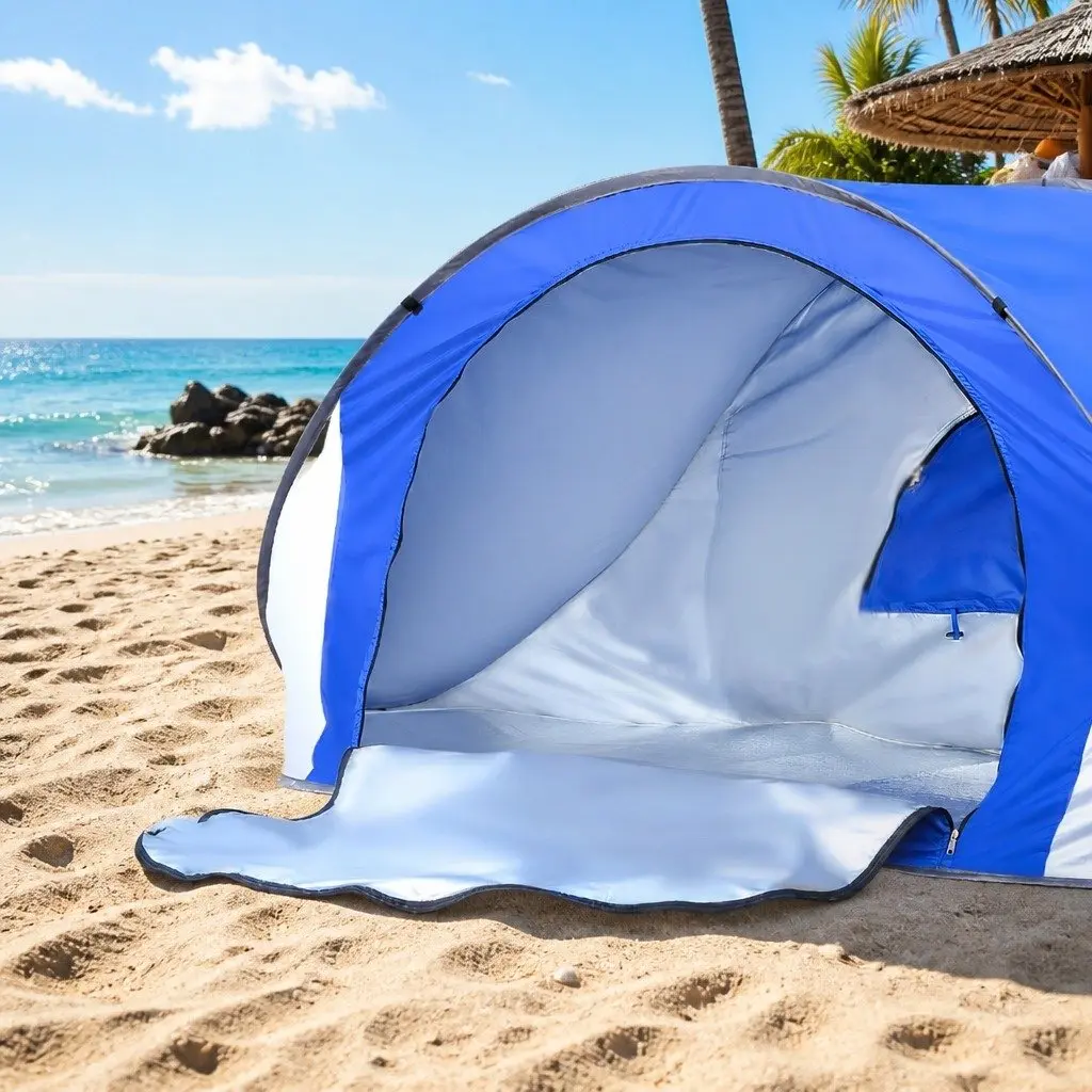 Pop Up Tent Blue Instant Setup Family Outdoor Shelter