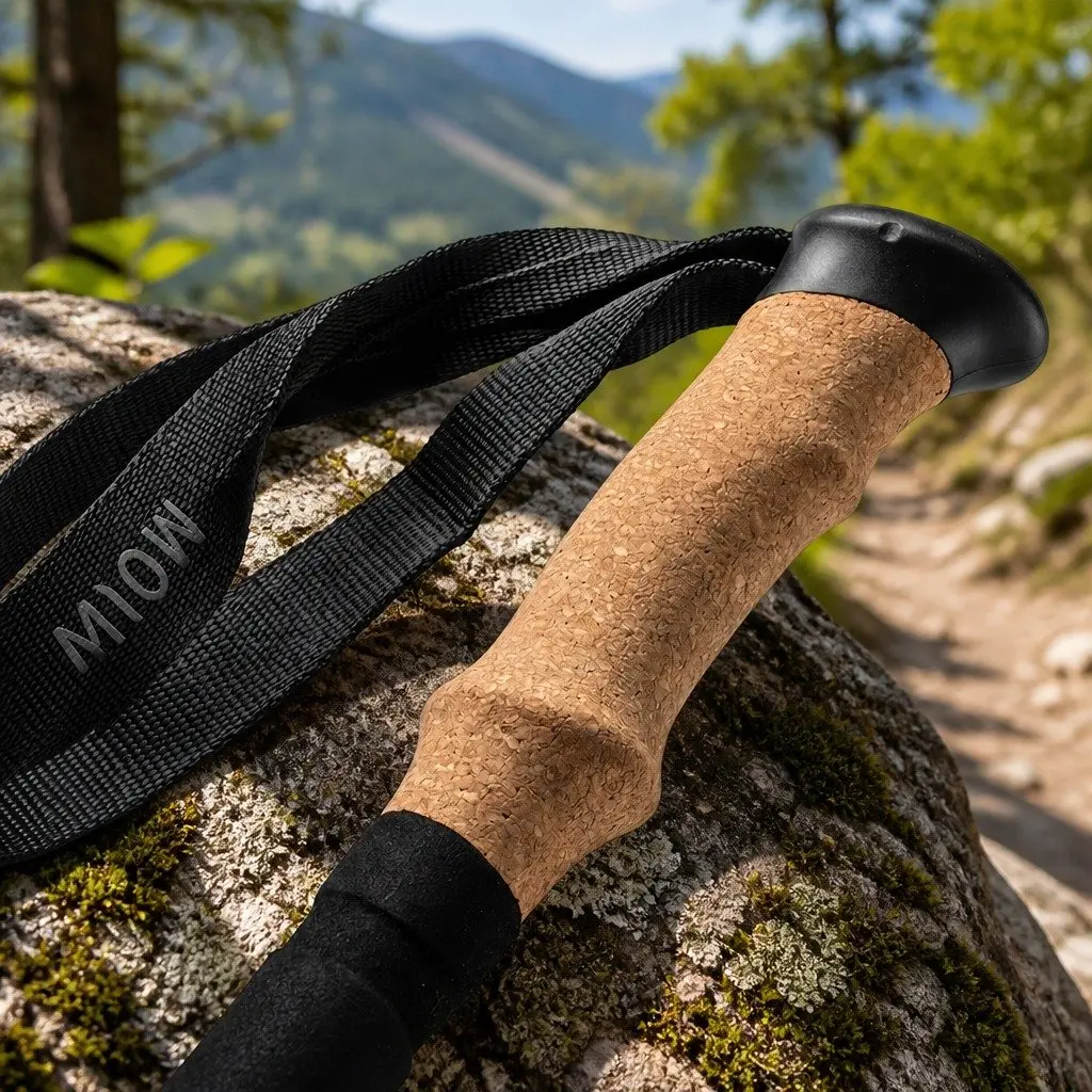 Trekking Poles Grey 62-135cm Adjustable Lightweight Collapsible 2 Piece