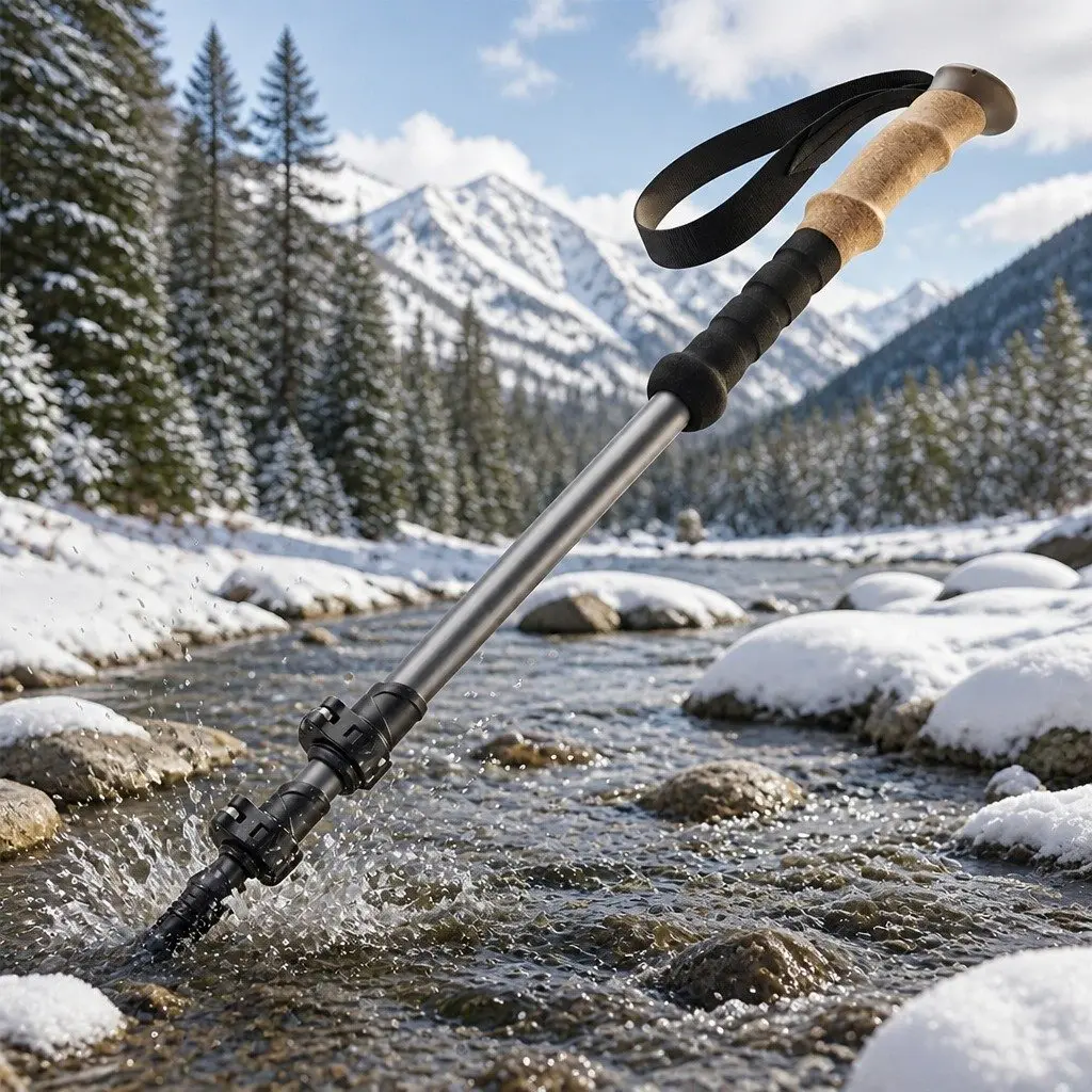 Trekking Poles Grey 62-135cm Adjustable Lightweight Collapsible 2 Piece