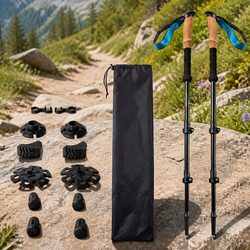 Compact and Adjustable Trekking Poles for Hikers