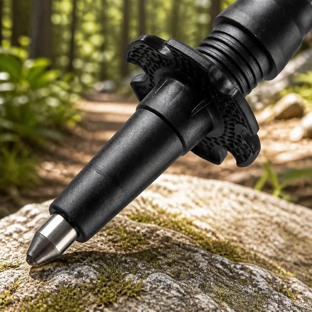 Trekking Poles Black Adjustable 62-135cm Lightweight Carbon Fiber Hiking Outdoor