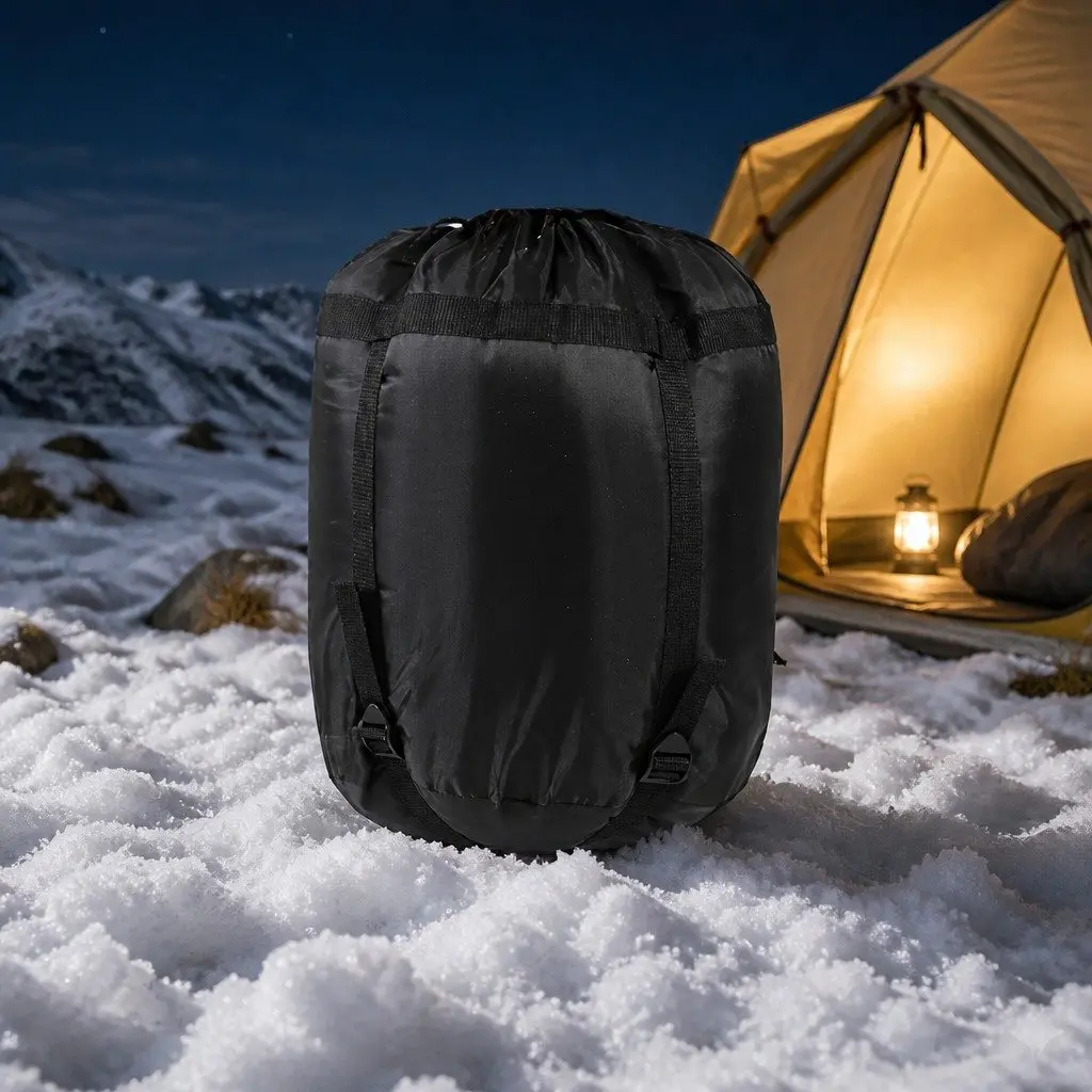 Sleeping Bag Green 220cm x 85cm Cold Weather -20 to 10°C Portable Insulation