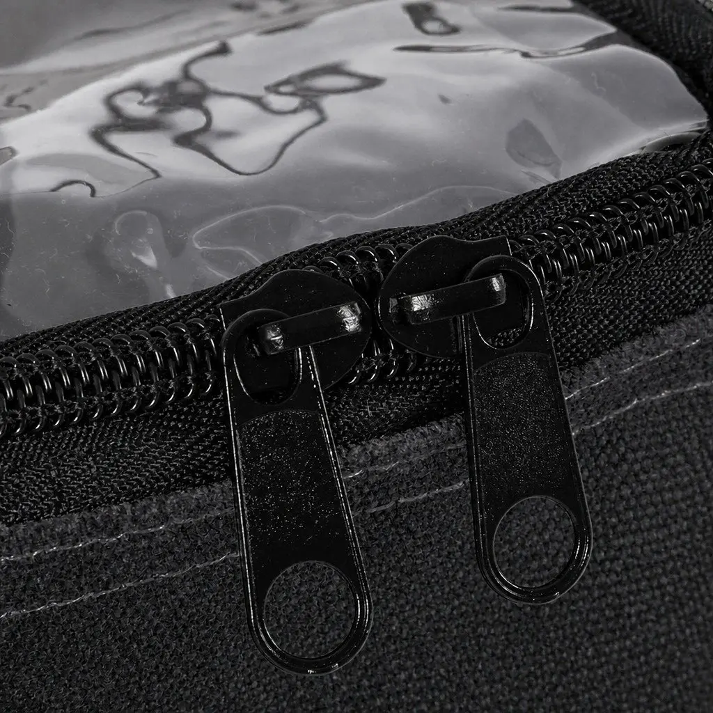 Canvas Storage Bag Black 3PCS Heavy Duty Clear Top Zippers