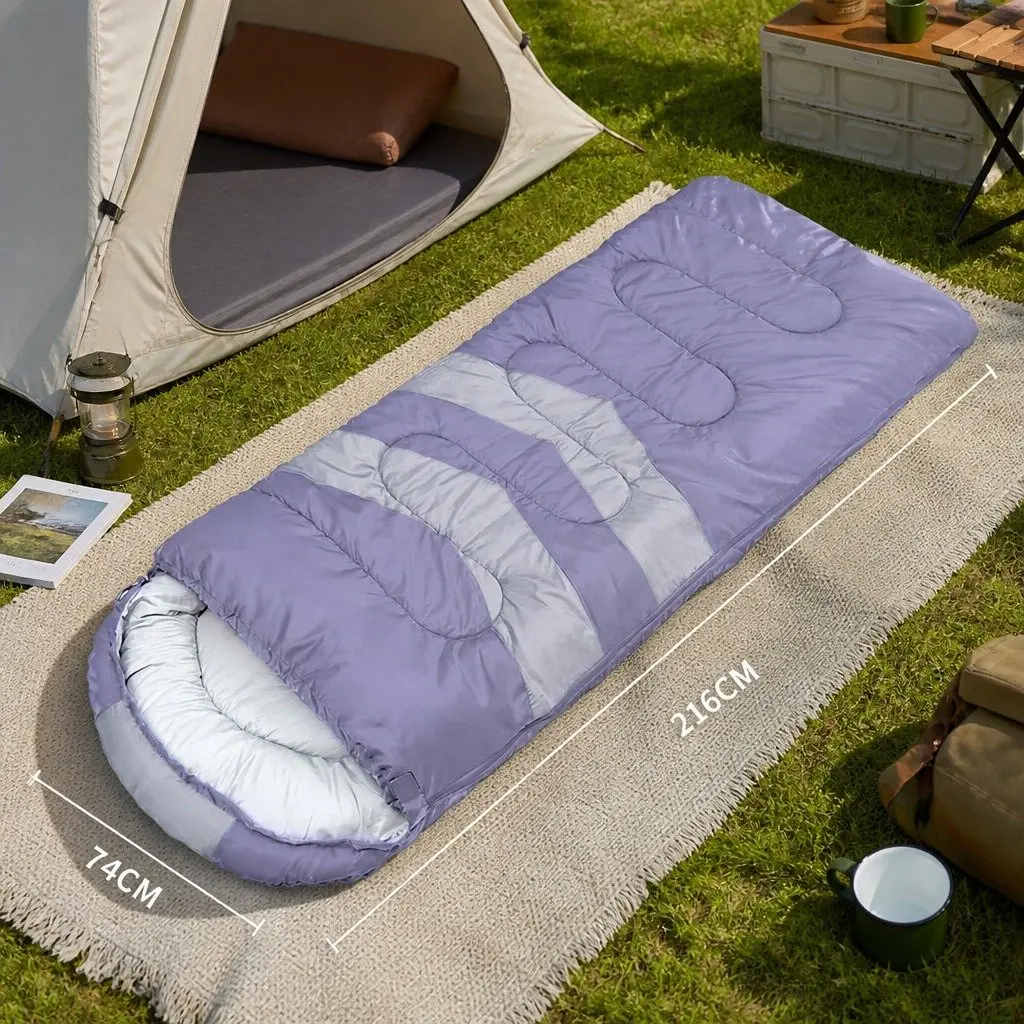 Single Sleeping Bag Grey Lightweight Cold Weather Hollow Cotton