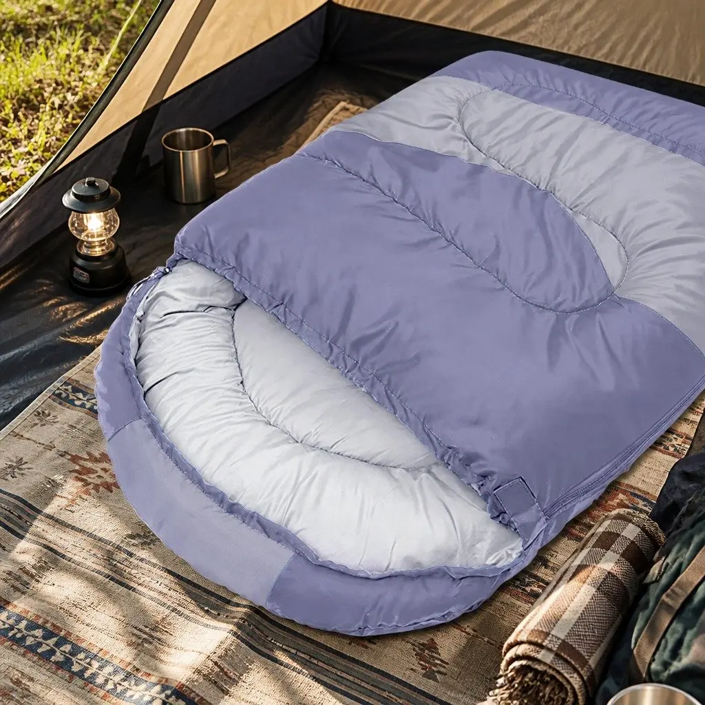 Single Sleeping Bag Grey Lightweight Cold Weather Hollow Cotton