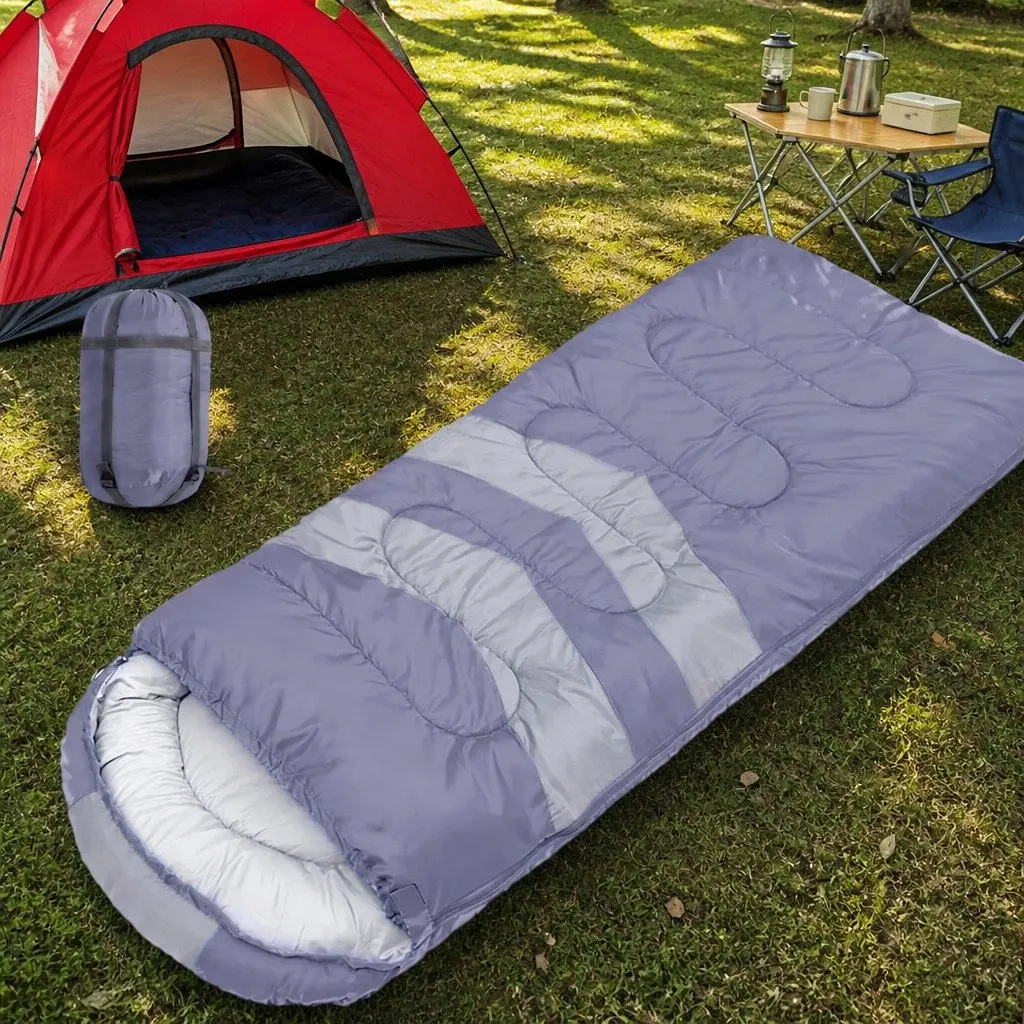 Single Sleeping Bag Grey Lightweight Cold Weather Hollow Cotton