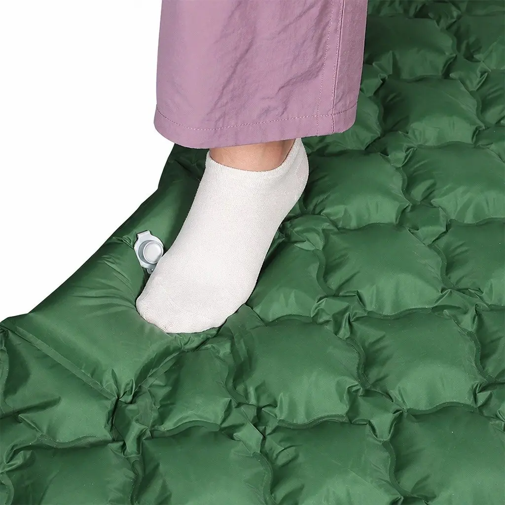 Inflatable Camping Sleeping Pad Double Air Mattress with Foot Pump Lightweight