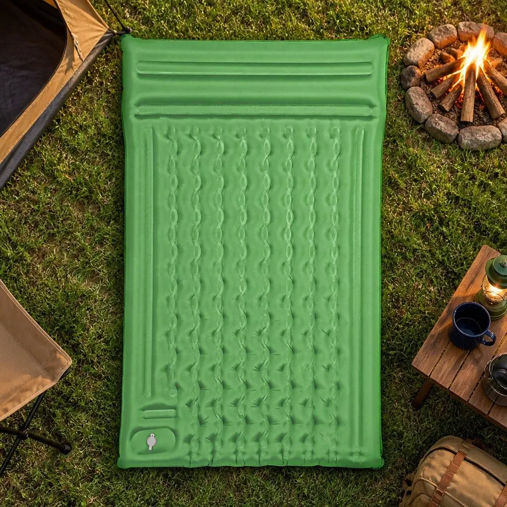 Self Inflating Camping Air Mattress Double with Foot Pump Portable Lightweight