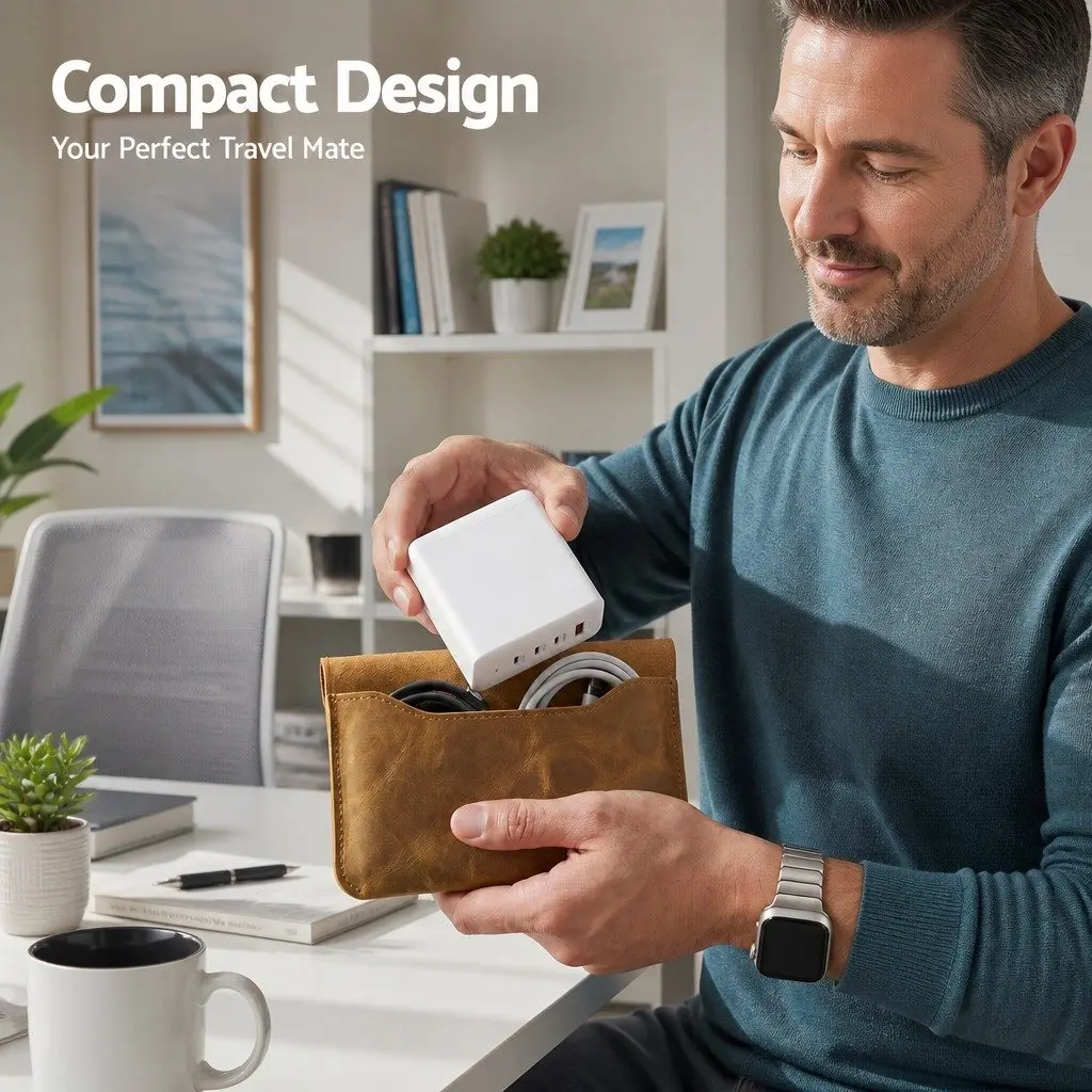 USB C Charger White 4 Port 100W Fast Charging Station with GaN Technology