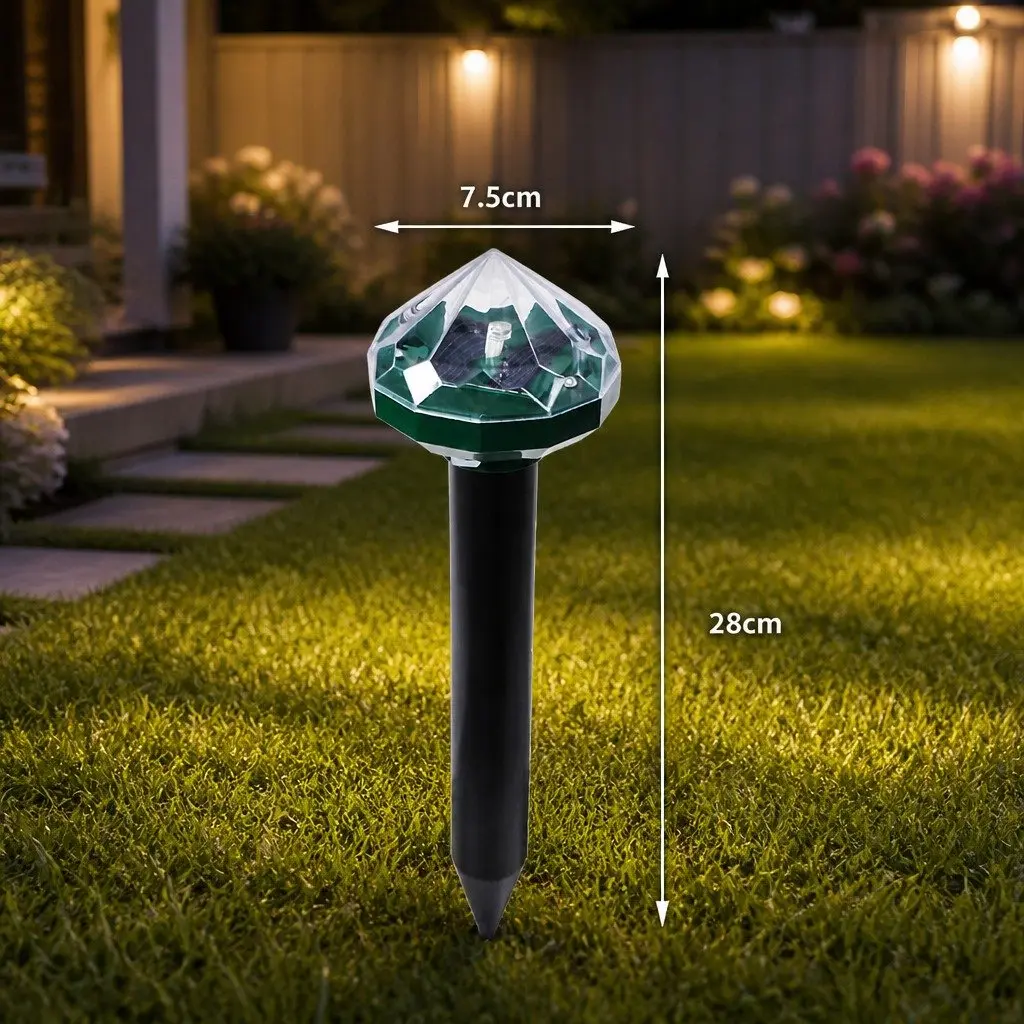 Solar Snake Repeller Green 4 Pack Sonic Vibration Technology LED Light