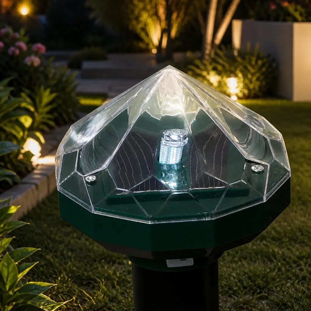 Solar Snake Repeller Green 4 Pack Sonic Vibration Technology LED Light