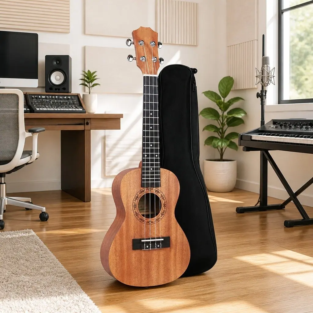 Tenor Ukulele Natural Mahogany 26 Inch Beginner Friendly with Carry Bag