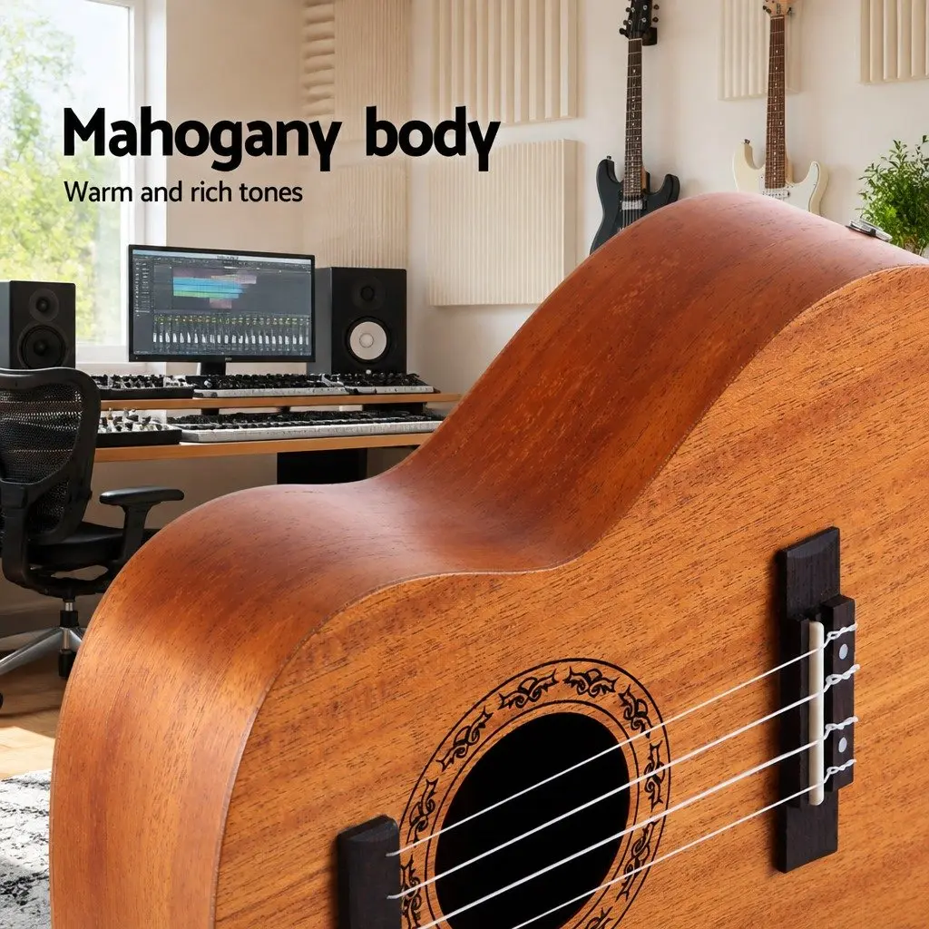 Tenor Ukulele Natural Mahogany 26 Inch Beginner Friendly with Carry Bag