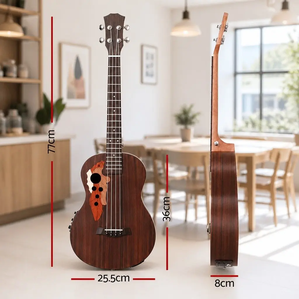30 Inch Ukulele with EQ Equaliser 18 Frets Nylon Strings Ebony Top