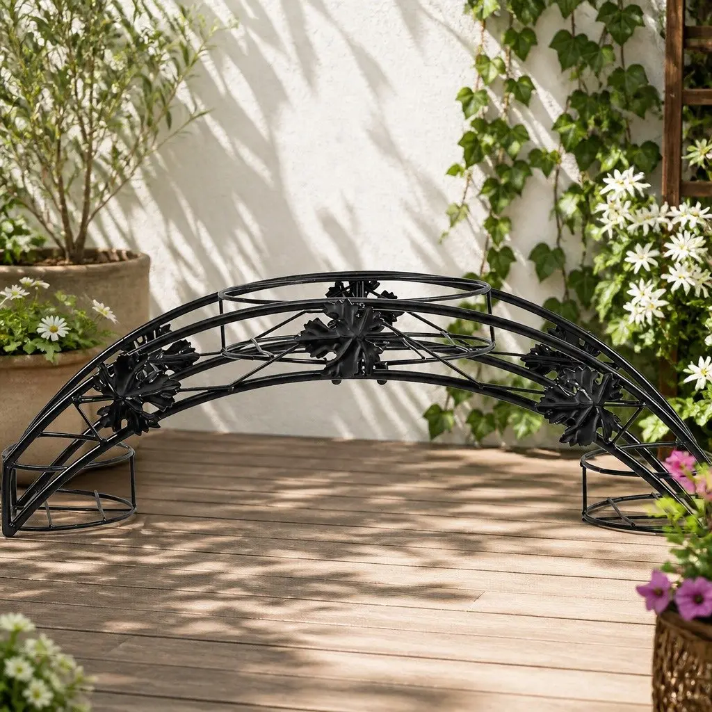 2X Plant Stand Outdoor Indoor Metal Black 3-Tier Pot Plant Rack Garden Balcony