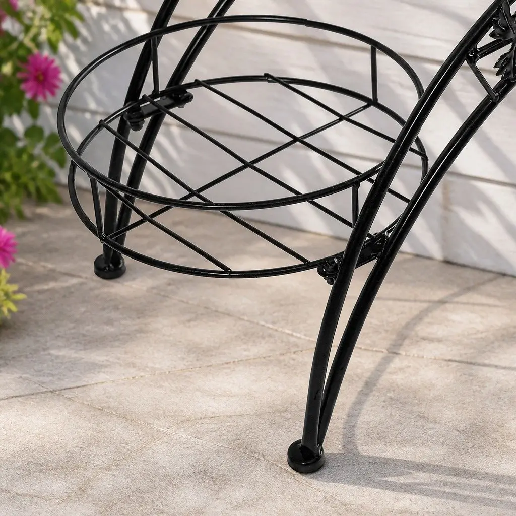 Metal Plant Stand Indoor Outdoor Steel Frame Rust-Resistant Garden Organizer