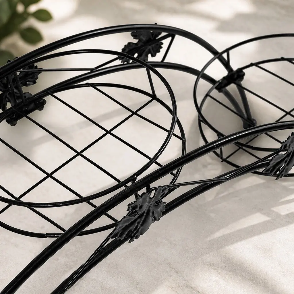 Metal Plant Stand Indoor Outdoor Steel Frame Rust-Resistant Garden Organizer