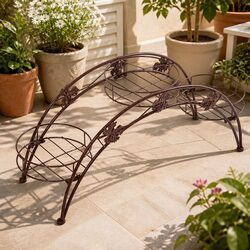 Compact Metal Plant Stand for Indoor/Outdoor Use