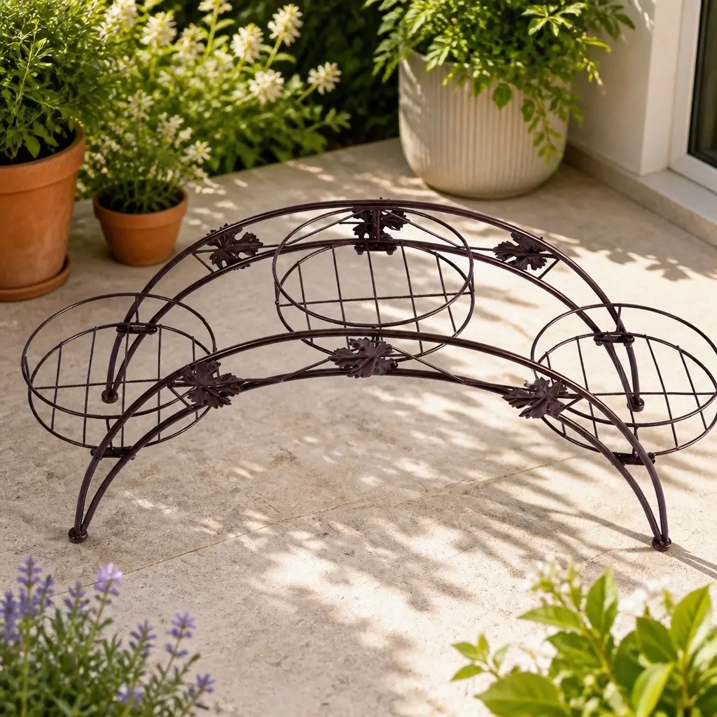 Metal Plant Stand Indoor Outdoor Steel Frame Large Small Pots Balcony Garden