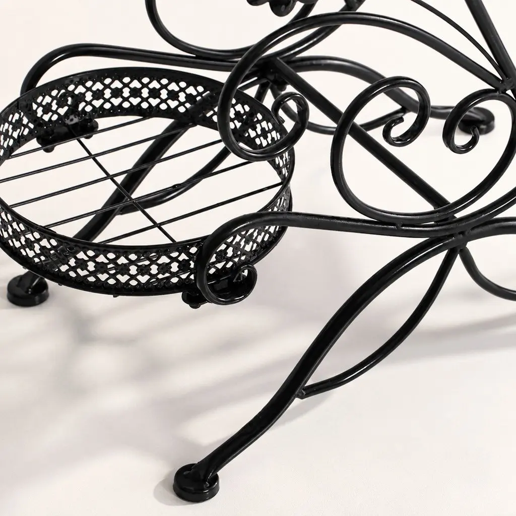 3-Tier Metal Plant Stand Black Indoor Outdoor Garden Pot Display Shelf