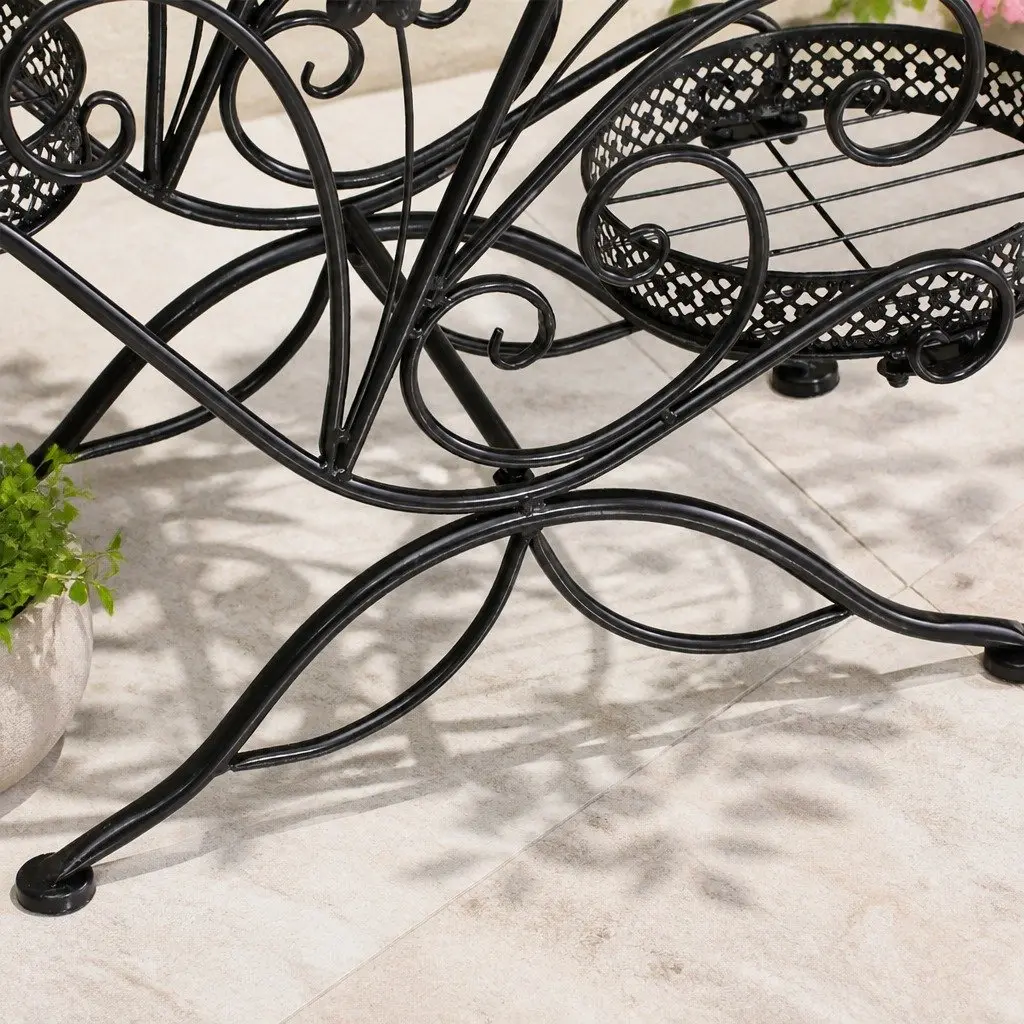 Steel Frame Black Plant Stand Indoor Outdoor Display Shelf for Potted Plants