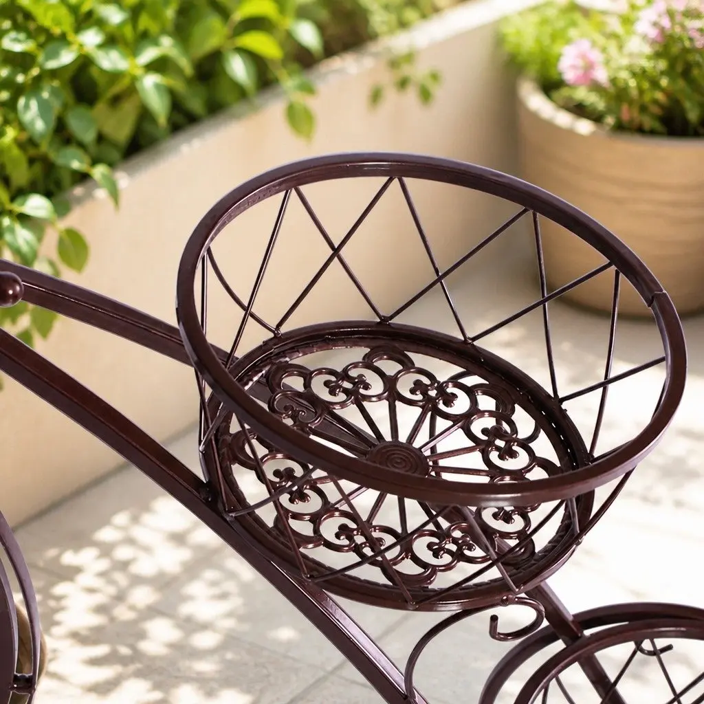 3-Tier Plant Stand Bronze Indoor Outdoor Space-Saving Display Rack