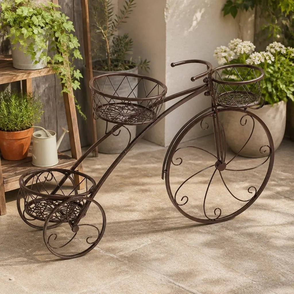 Metal Plant Stand Indoor Outdoor Steel Frame Tiered Pot Display Garden Balcony