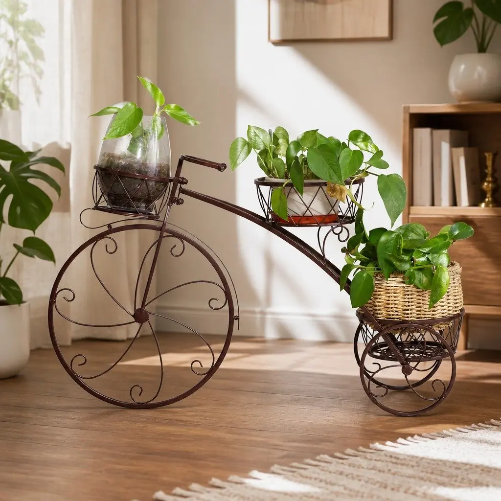 Metal Plant Stand Indoor Outdoor Steel Frame Tiered Pot Display Garden Balcony