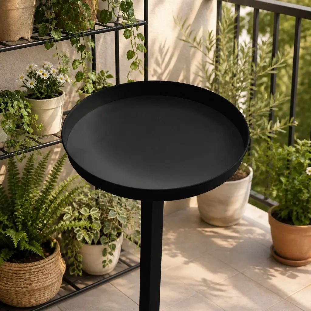 5 Tier Plant Stand Black Large Durable Steel Frame Indoor Outdoor Display Shelf