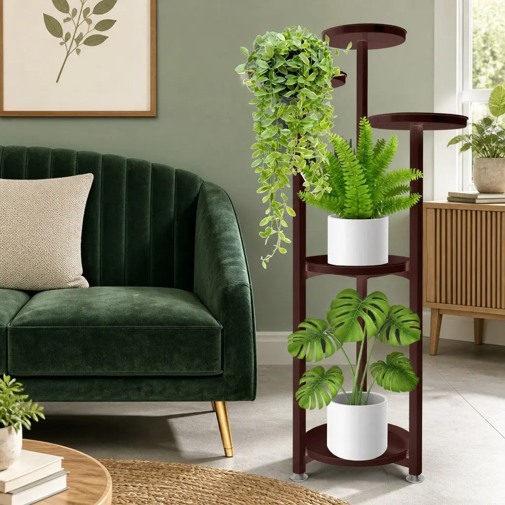 5 Tier Plant Stand Bronze Metal Indoor Outdoor Display