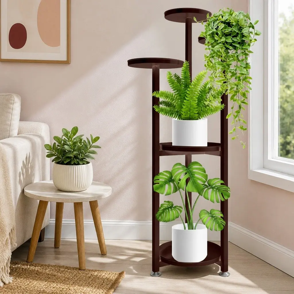 5 Tier Plant Stand Bronze Metal Indoor Outdoor Display