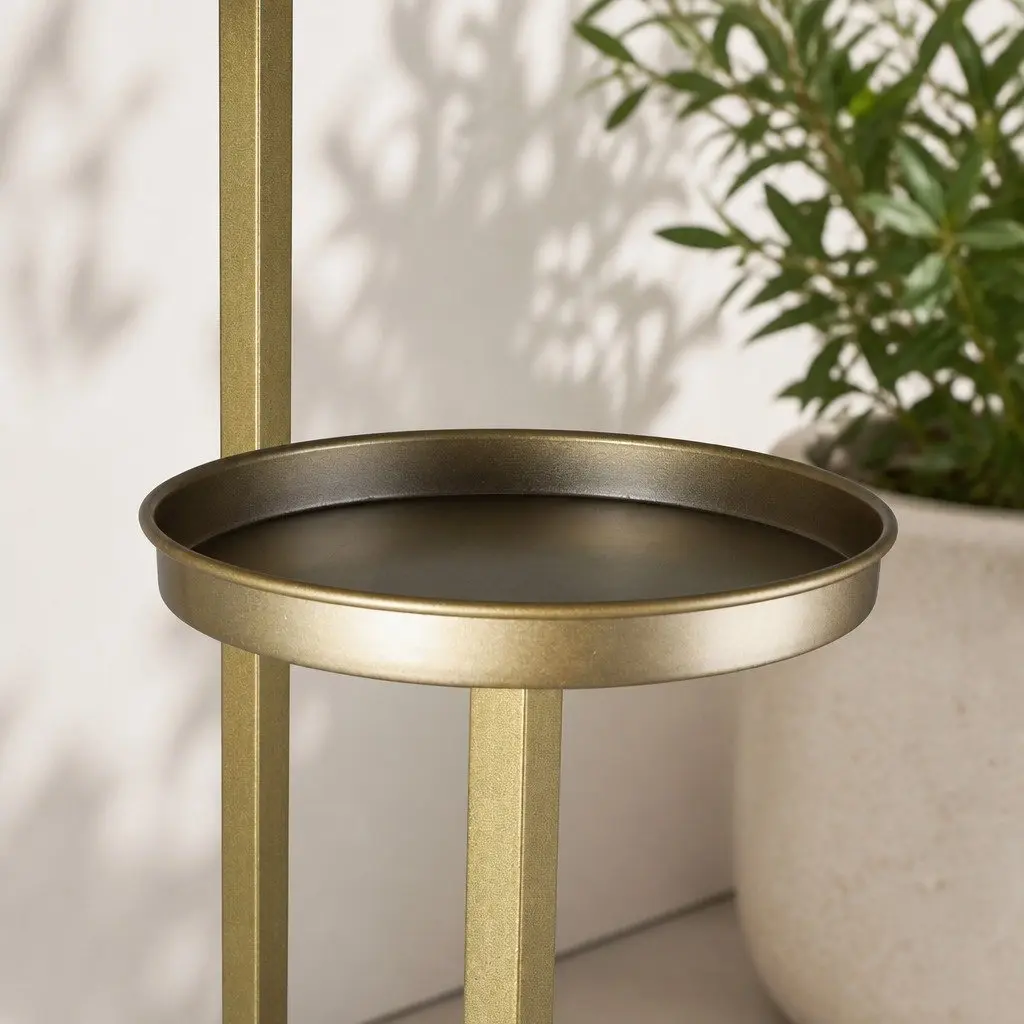 5 Tier Plant Stand Gold Steel Indoor Outdoor Display Rack