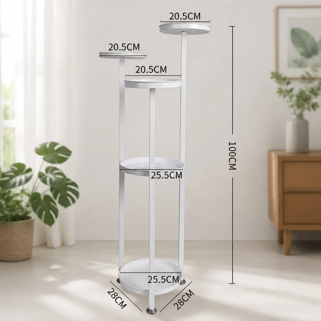Plant Stand Flower Rack 5 Tier Indoor Outdoor Garden Display White Medium