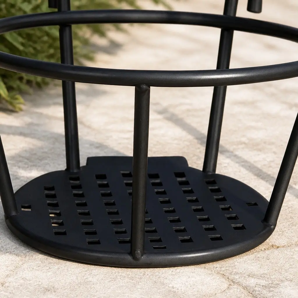 Flower Pot Plant Holder Stand Hook Rail Hanging Basket Steel Black 10kg Capacity