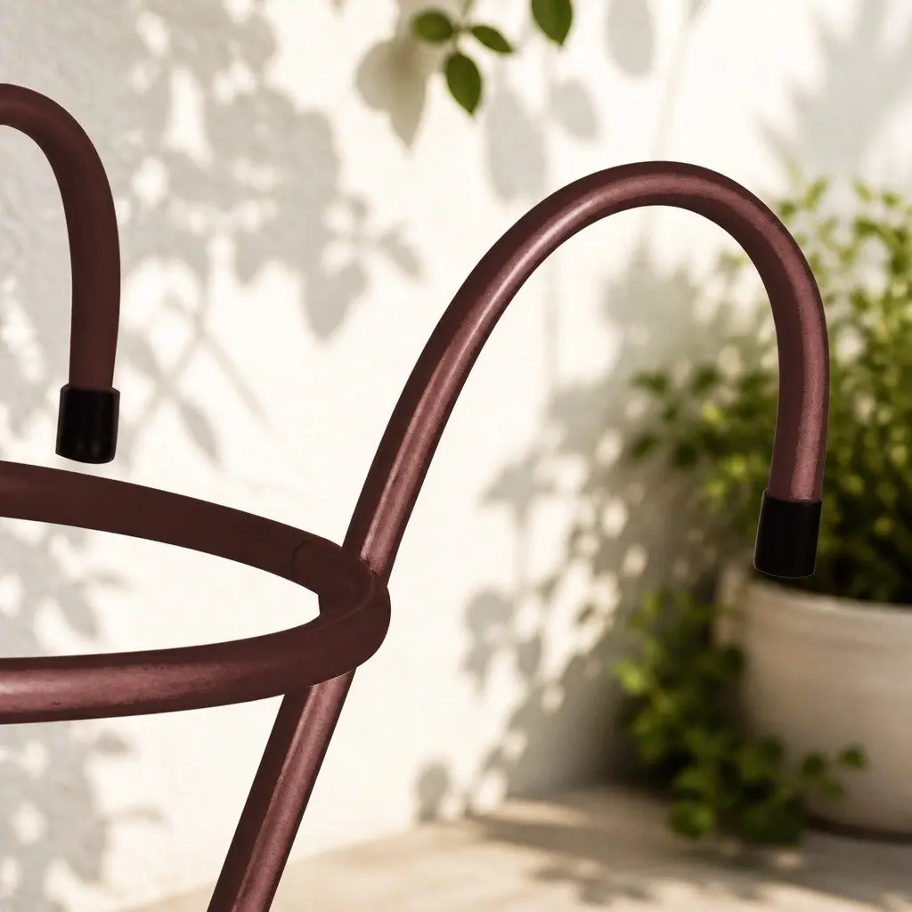 Plant Stand Flower Holder Hanging Pot Rack Hook Rail Bronze Steel