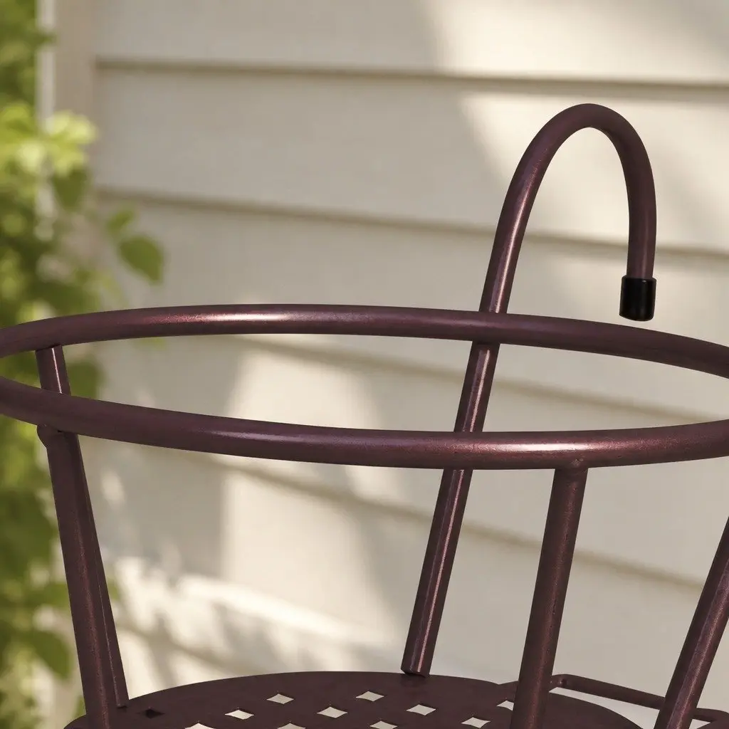 Plant Stand Flower Holder Hanging Pot Rack Hook Rail Bronze Steel