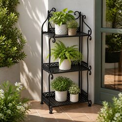 Compact 3 Tier Plant Stand for Indoor/Outdoor Use