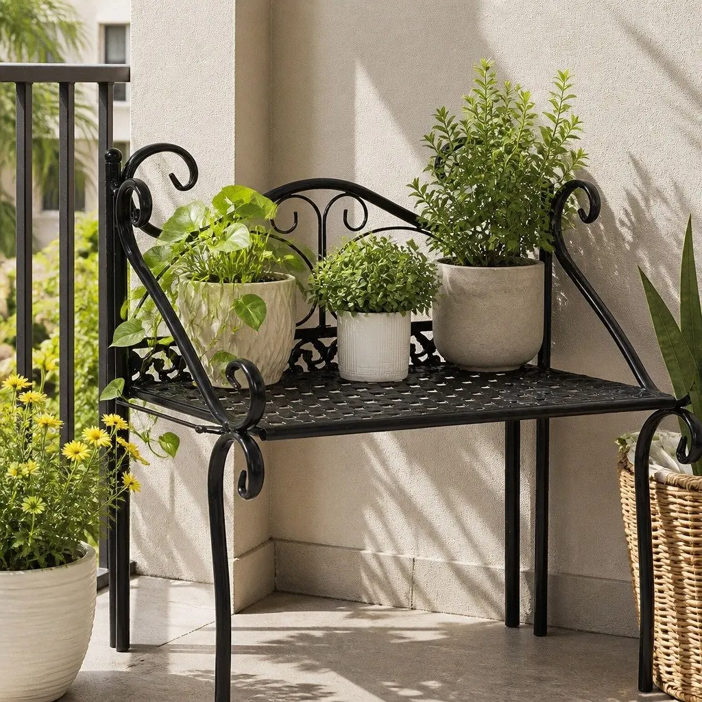 4 Tier Plant Stand Indoor Outdoor Garden Balcony Flower Pot Display Rack Black