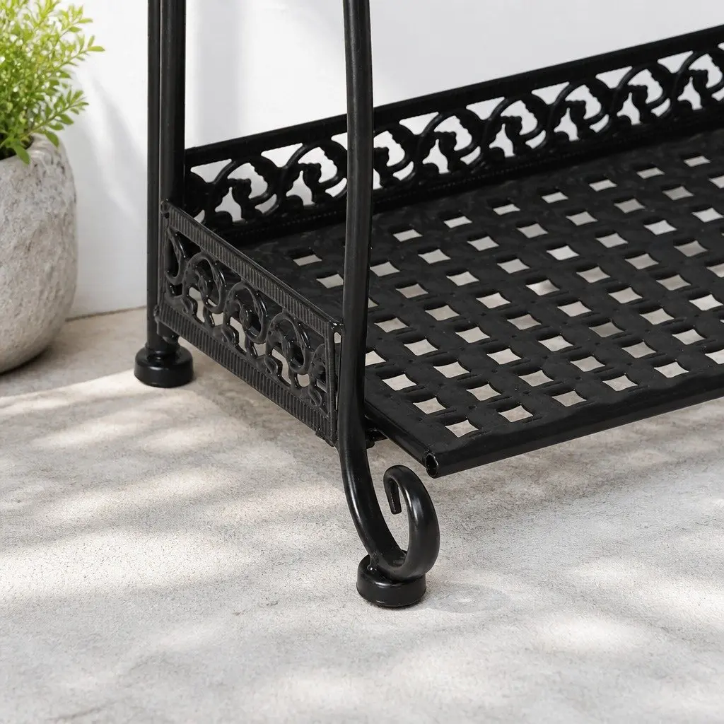 4 Tier Plant Stand Indoor Outdoor Garden Balcony Flower Pot Display Rack Black
