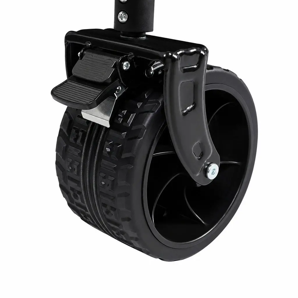 Folding Wagon Cart Black Double Shelves 400L Capacity All-Terrain Swivel Wheels
